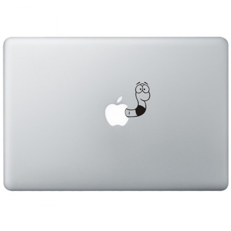 Würmchen MacBook Aufkleber Schwarz MacBook Aufkleber