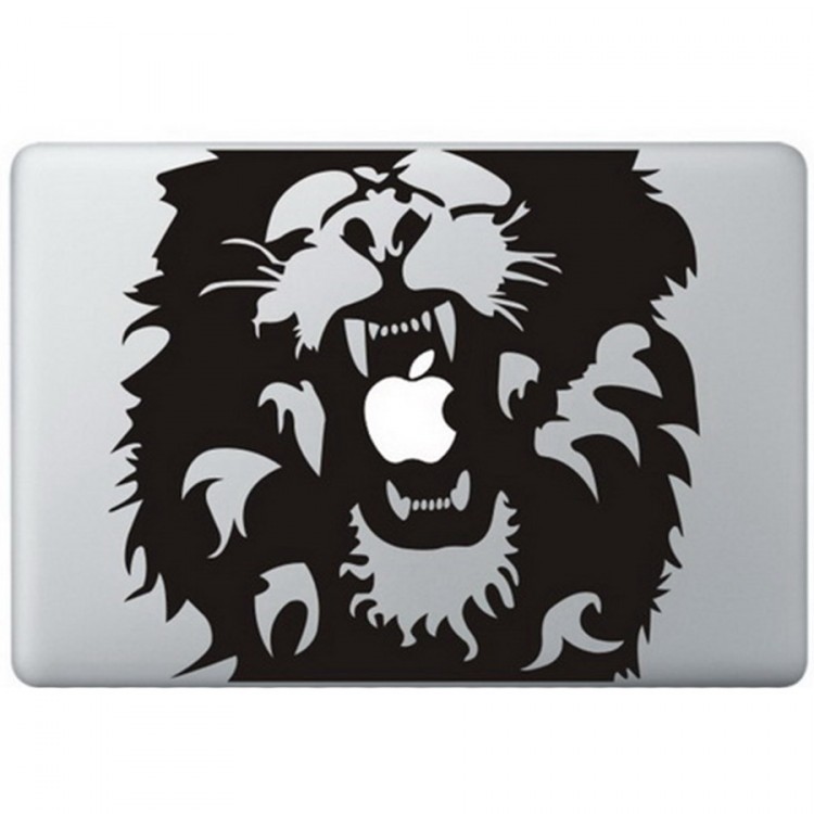 Löwe  (Roar) MacBook Aufkleber Schwarz MacBook Aufkleber