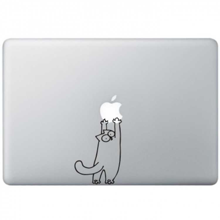 Simon's Cat (2) MacBook Aufkleber Schwarz MacBook Aufkleber