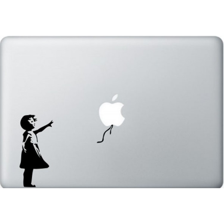 Banksy Girl MacBook Aufkleber Schwarz MacBook Aufkleber
